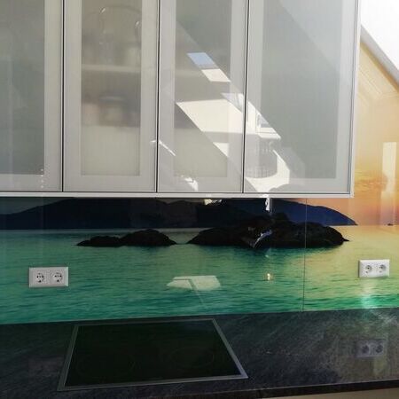 Küchenrückwand mit Dekorfolie