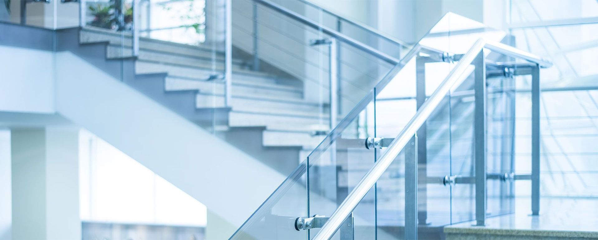 Glass stair railings